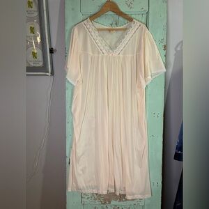 Sears Cream light pink Lace-Trimmed Nightgown